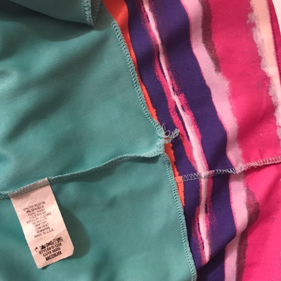 Girls Strapless Abstract Multi-color Dress, Size M - Picture 3 of 4